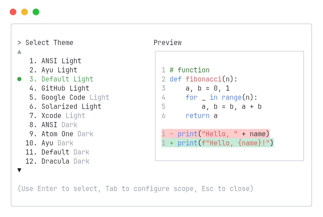 Default Light theme
