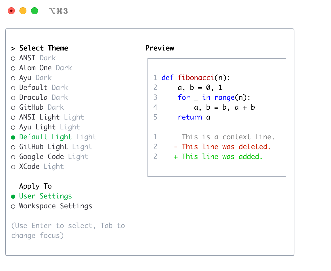 Default Light theme