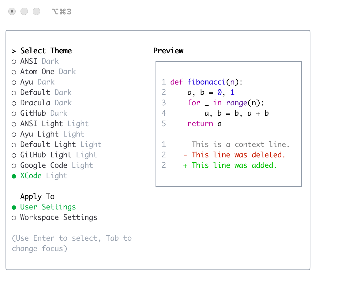 Xcode Light theme