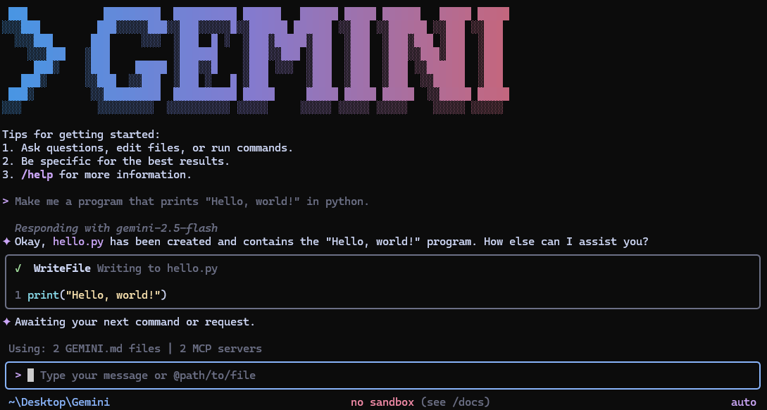 Gemini CLI Screenshot